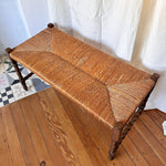 Load image into Gallery viewer, Antique Bobbin Bench With Rush Seat
