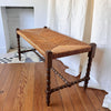 Antique Bobbin Bench With Rush Seat