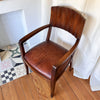 Occasional Art Deco Style Arm Chair With Leather Seat Circa 1940s