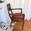 Occasional Art Deco Style Arm Chair With Leather Seat Circa 1940s