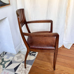 Load image into Gallery viewer, Occasional Art Deco Style Arm Chair With Leather Seat Circa 1940s

