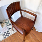 Load image into Gallery viewer, Occasional Art Deco Style Arm Chair With Leather Seat Circa 1940s
