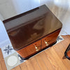 Pair Of Italian Mid Century Burl Mahogany Bedside Cabinets