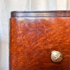 Pair Of Italian Mid Century Burl Mahogany Bedside Cabinets