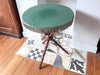 Antique Faux Bamboo Gypsy Table With Green Tasseled Felt Top