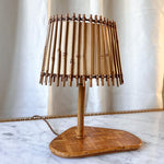 Load image into Gallery viewer, Vintage French Bamboo Table Lamp Attributed to Louise Sognot
