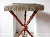 Antique Faux Bamboo Gypsy Table With Green Tasseled Felt Top