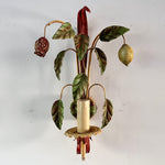 Load image into Gallery viewer, ON HOLD - A Pair Of French Vintage Toleware Lemon and Pomegranate Light Sconces
