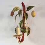 Load image into Gallery viewer, ON HOLD - A Pair Of French Vintage Toleware Lemon and Pomegranate Light Sconces
