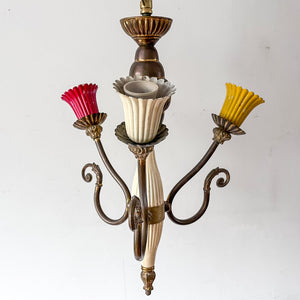 Italian Mid Century Toleware Chandelier