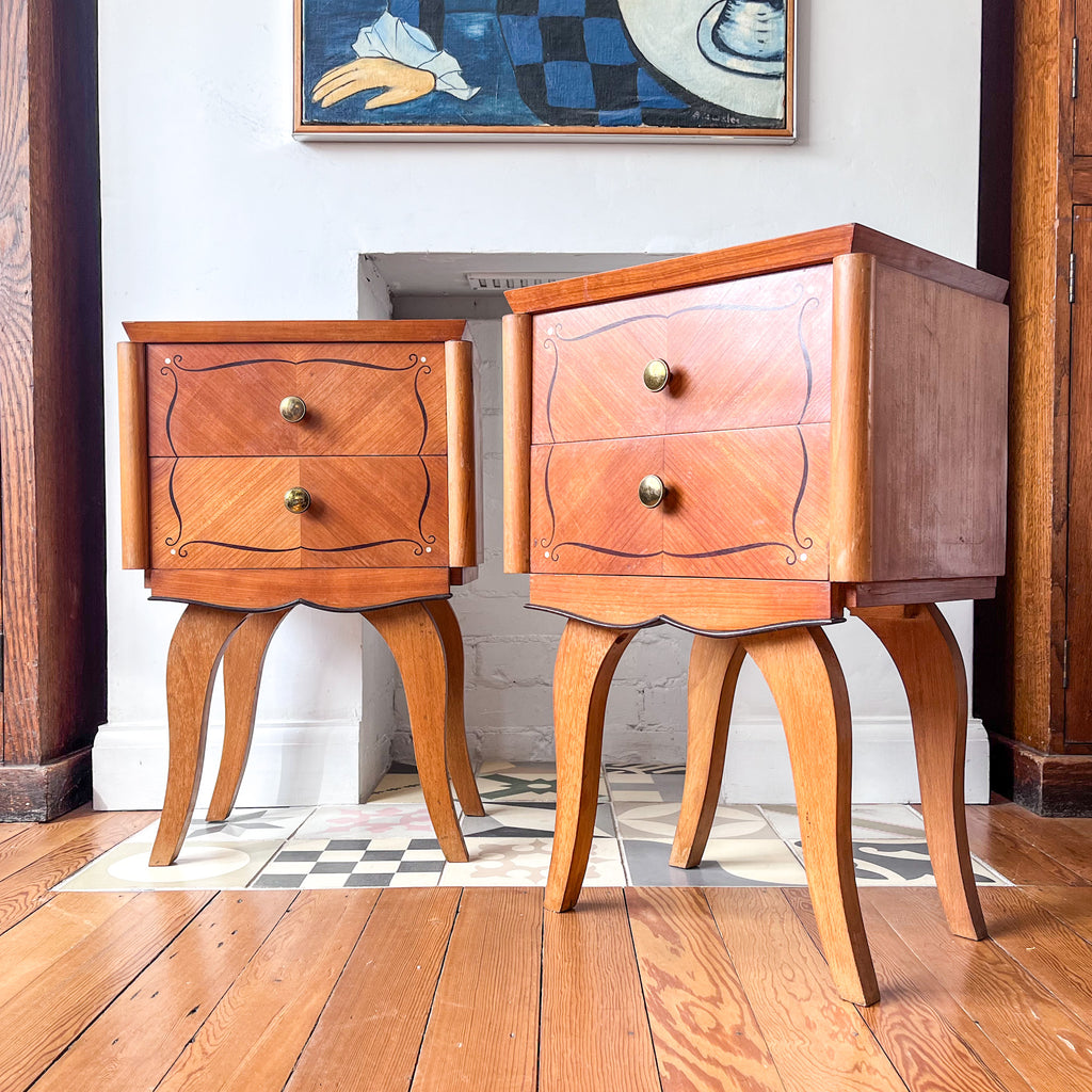 A Pair Of Vintage French Bedside Cabinets Attributed In The Style Of Luleu