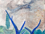 Load image into Gallery viewer, Swedish Oil On Board, Composition With Blue Trees, Signed Bertil Norell
