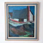 Load image into Gallery viewer, Swedish Oil On Canvas, Farm House, Signed
