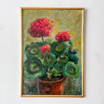 Load image into Gallery viewer, Swedish Oil On Board, Lisa&#39;s Pelargoniums, Signed
