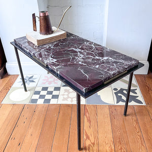 Mid Century French Marble Top Coffee Table / Side Table