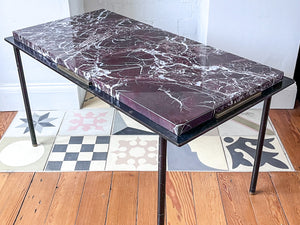 Mid Century French Marble Top Coffee Table / Side Table