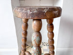 Load image into Gallery viewer, Tall Rustic French Vintage Stool With Chunky Bobbin Legs
