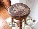 Load image into Gallery viewer, Tall Rustic French Vintage Stool With Chunky Bobbin Legs
