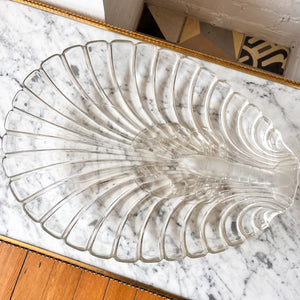 Very Large Vintage Glass Shell Shaped Lobster Platter