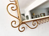 Mid Century French Wall Mirror In A Brass Frame