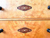 Early 20th Century Marble Top Birch Veneer Swedish Dresser Encrusted With Mother Of Pearl