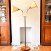 RESERVED - Mid Century Swedish Brass Floor Lamp With Two Fabric Shades