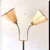 RESERVED - Mid Century Swedish Brass Floor Lamp With Two Fabric Shades