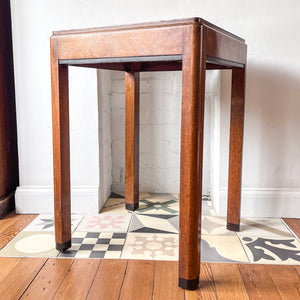 Art Deco Square Walnut Side Table