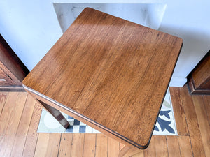 Art Deco Square Walnut Side Table