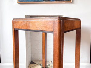 Art Deco Square Walnut Side Table