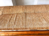 Antique Beech Rail Back Bench With Rush Seat
