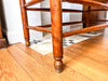 Antique Beech Rail Back Bench With Rush Seat