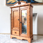 Load image into Gallery viewer, Miniature French Antique Faux Bamboo Mirrored Armoire
