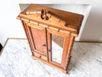 Load image into Gallery viewer, Miniature French Antique Faux Bamboo Mirrored Armoire
