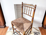 Load image into Gallery viewer, Regency Painted Faux Bamboo Occasional Chair With Rush Seat
