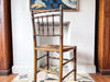 Regency Painted Faux Bamboo Occasional Chair With Rush Seat