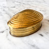 Vintage Brass Miniature Clam Shell Trinket Box