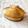 Vintage Brass Miniature Clam Shell Trinket Box