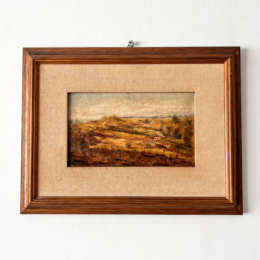 Italian Impressionist Oil On Board Painting, Ochre