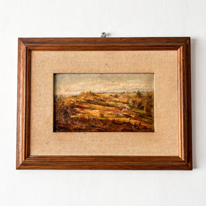 Italian Impressionist Oil On Board Painting, Ochre