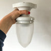 Vintage Circa 1930s French Ceramic Wall / Ceiling Light With Frosted Glass