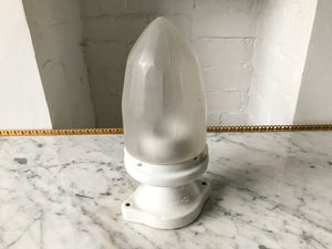 Vintage Circa 1930s French Ceramic Wall / Ceiling Light With Frosted Glass